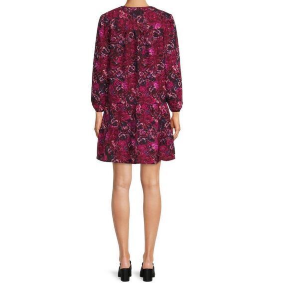 Womens Tiered‎ Floral Midi Fairy Cottagecore Long Sleeve Print Woven Dress L - Picture 2 of 8